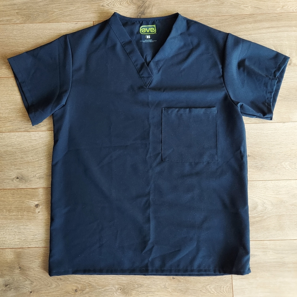 Navy Blue Scrub Top